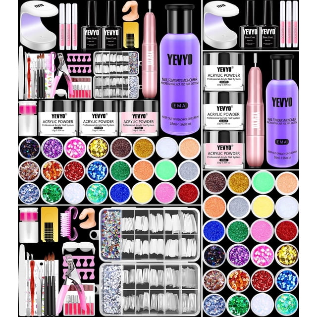 Kit de uñas YEVYO Kit de uñas acrílicas con taladro para principiantes