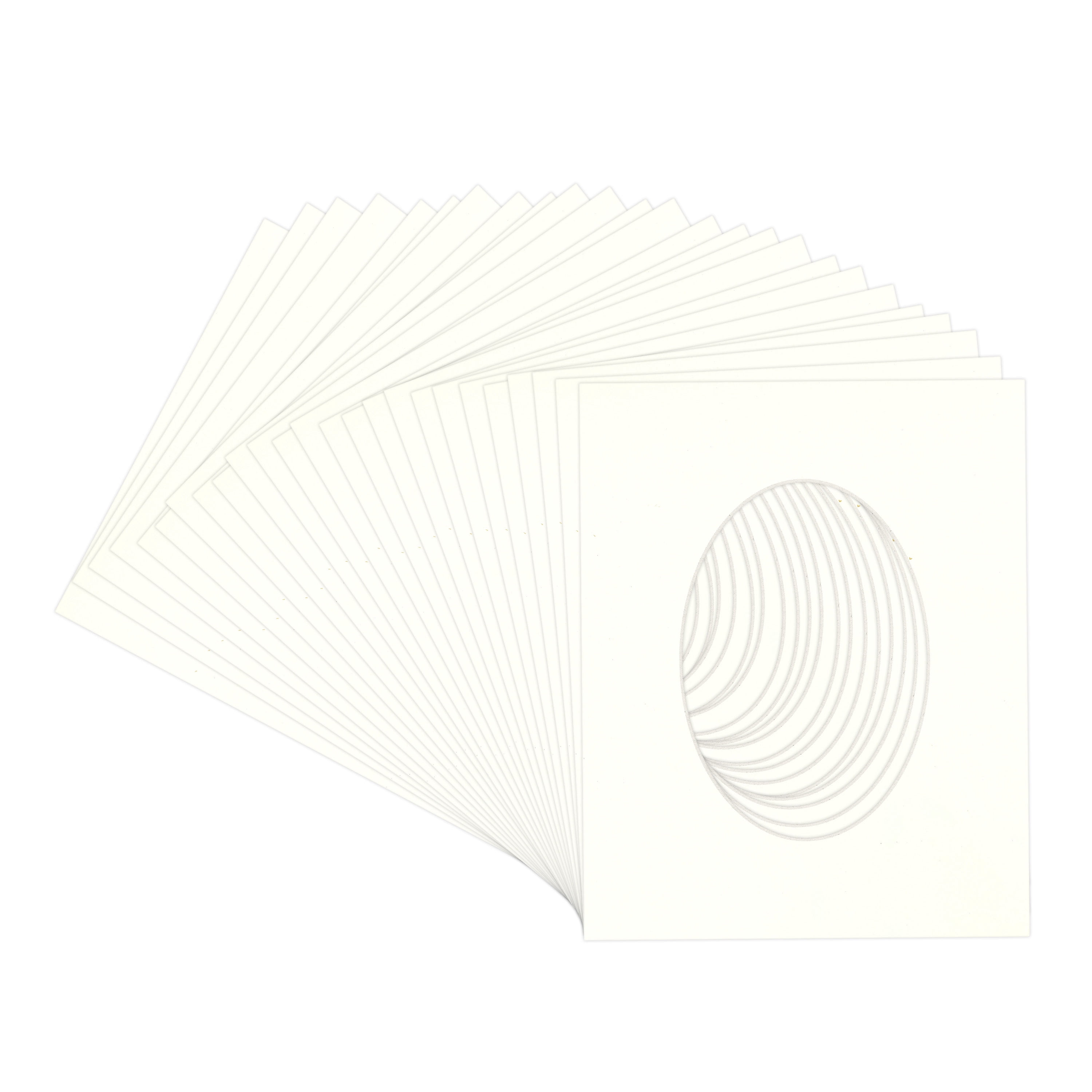 Antique White Picture Frame Mat for 18x24 Frames - Oval Opening for 13x19 Photos - 25 Mats
