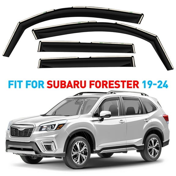 GrandWheel Co Smoke Tinted In-channel Side Window Vent Visor Deflectors Rain Guards Compatible with Subaru Forester 2019-2024 - 4 pcs. GW0925