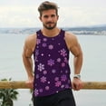 thumbnail image 6 of Daiia Purple Snow Flakes Printed Men's Quick Dry Fit Muscle Tank Top Slim-Fit Tank Workout Tank Top Lightweight Sports Tank Top-Medium, 6 of 7