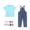 B Light Blue, variant on Bovxnpu Toddler Kids Boys Girls Unisex Solid T Shirt Denim Overalls Socks Short Sleeve Outfit Set