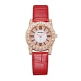thumbnail image 1 of PVCS Fashion Faux Leather Watch Rhinestone Roman Scale Female Watch, 1 of 2