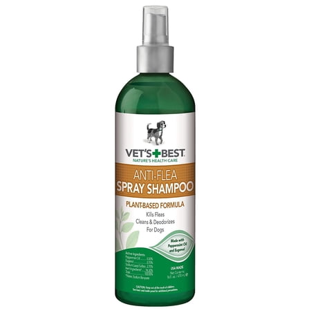 Vet's Best Anti-Flea Spray Dog Shampoo. 16 oz, USA Made