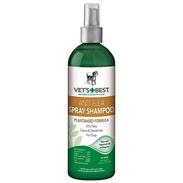 Vet's Best AntiFlea Spray Dog Shampoo. 16 oz, USA Made