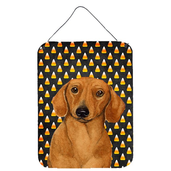 Carolines Treasures LH9053DS1216 Dachshund Candy Corn Halloween Portrait Wall or Door Hanging Prints 12WX16H multicolor