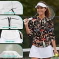 thumbnail image 6 of Uorisanigo Forest Mushrooms Women's Dry-Fit Golf Polo Shirts Comfortable Versatile Women's 3/4 Sleeve Athletic Golf Shirts Fashionable Workout Tops Stylish Pullover Workout Sports, 6 of 7