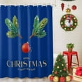 thumbnail image 5 of Pine Needles Red Xmas Ball Shower Curtains for Bathroom, Elk Deer Reindeer Blue Waterproof Fabric Shower Curtain for Bathroom Bathtub Decoration, Machine Washable, 54x"78", 5 of 9