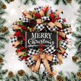 thumbnail image 4 of Buffalo Check Xmas Holiday Decor Outdoor Fall Decorations, Artificial Spruce Burlap Ribbon Garland s for Front Door (9.8 inch), 4 of 6