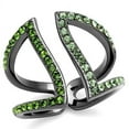 thumbnail image 1 of IP Light Black (IP Gun) Stainless Steel Ring with Top Grade Crystal in Multi Color for Women Multi Color Stone Color Style TK2694 Size 5, 1 of 4