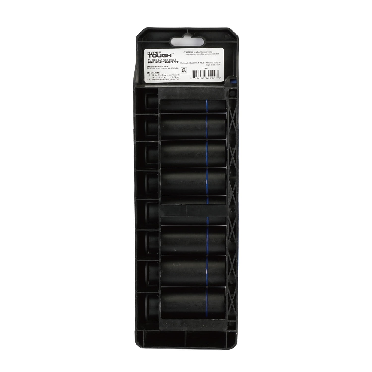 Hyper Tough 9-Piece 1/2-inch Drive Deep Metric Impact Socket Set (mm)