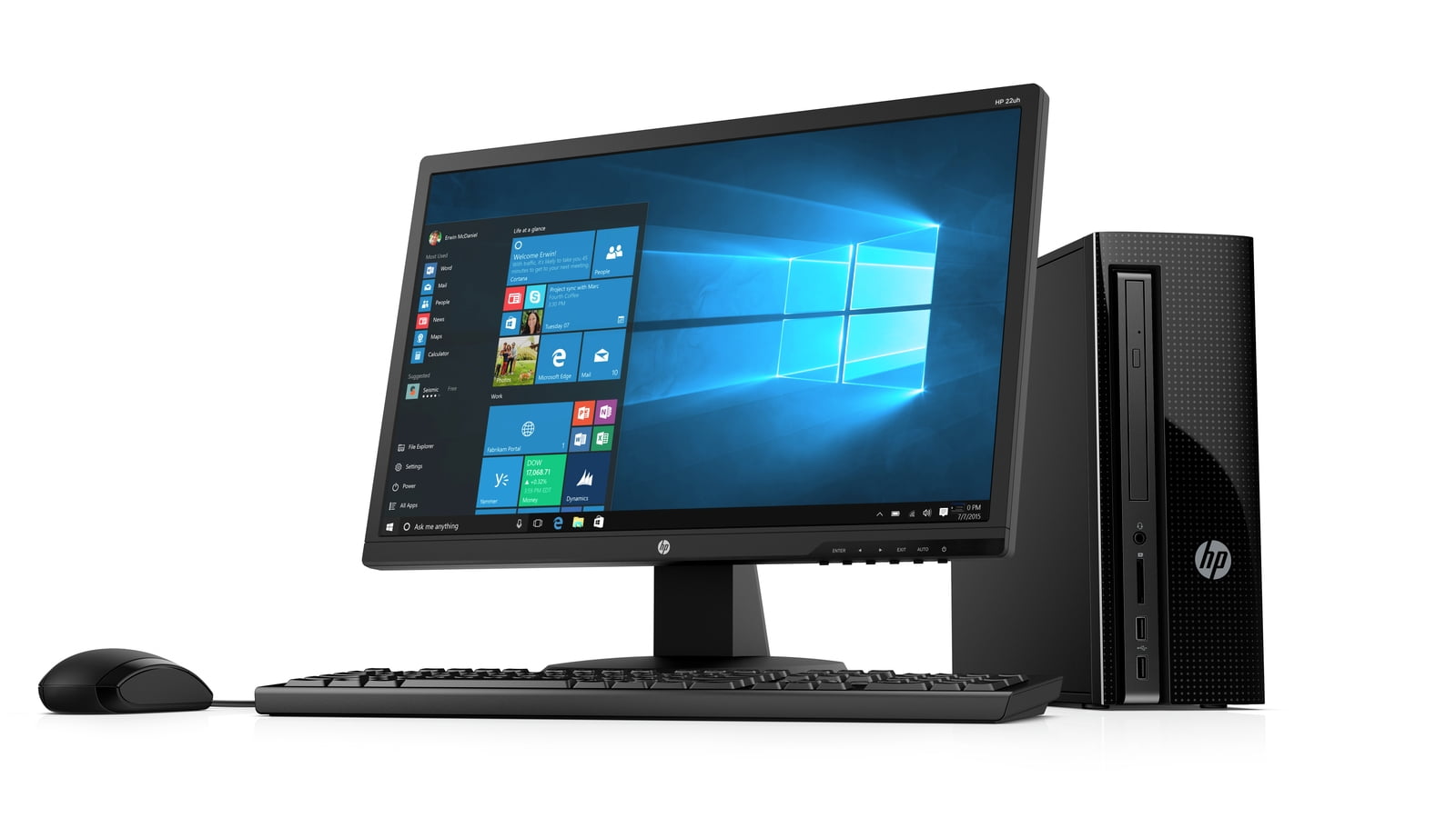HP Slim Desktop and 21.5Inch Monitor Bundle, Intel Pentium G4560T, 4GB