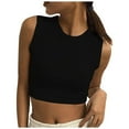 thumbnail image 2 of DailyTrove Women's Solid Cropped Tank Top - Cotton-Blend Casual & Layering Wear, Versatile for Daily & Styling, 2 of 6