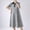 Gray, variant on Sentmoon Maternity Dress Lapel Solid Color Long Dresses Short Sleeve Loose Fit Vacation Holiday Maxi Dress with Sleeves for Work and Office XL-3