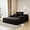 Black, variant on BISHE Oversized Upholstered Sofa Bed with 3 Pillows, 68" Corduroy Chaise Lounge Sleeper Couch, Fully Compressed Foam Loveseat for Apartment, Living Room, Bedroom, Grey
