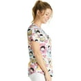 thumbnail image 4 of Tooniforms Scrubs Top For Women V-Neck Print TF737, 4 of 7