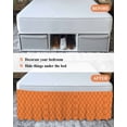thumbnail image 7 of Orange Stripes Wrap Around Bed Skirts for King Bed 16" Drop, Bed Skirt with Adjustable Elastic Belt Dust Ruffle Bed Valance for Bedroom Hotel Luxury Simple Geometric Modern Monochrome Bed Frame Cover, 7 of 7