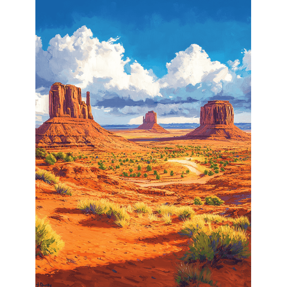 Monument Valley Landscape Canvas Print/Wall Art, Perfect for Living Room, Bedroom, Office, Hotel, and Restaurant Decoration.