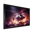 thumbnail image 2 of Designart "Wealthy Skyline Helicopter Above Wealth" Transportation Framed Wall Art Decor - Modern Pink Helicopter Living Room Framed Canvas Art, 2 of 6