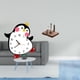 thumbnail image 2 of Reloj de pared,Reloj de pared silencioso y decorativo que no hace tictac,Reloj de pared silencioso de pingüino pequeño Reloj de madera,Portapapeles,Servilletero de, 2 of 8