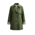 thumbnail image 5 of Tqcoqu Women's Lightweight Windproof Casual Trench Jacket Lapel Button Down Coat with Plaid Lining and Pockets, 5 of 9