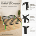 thumbnail image 3 of Scohul 18 inch Queen Metal Platform Bed Frame with Under-Bed Storage, No Box Spring Needed, Black, 3 of 11