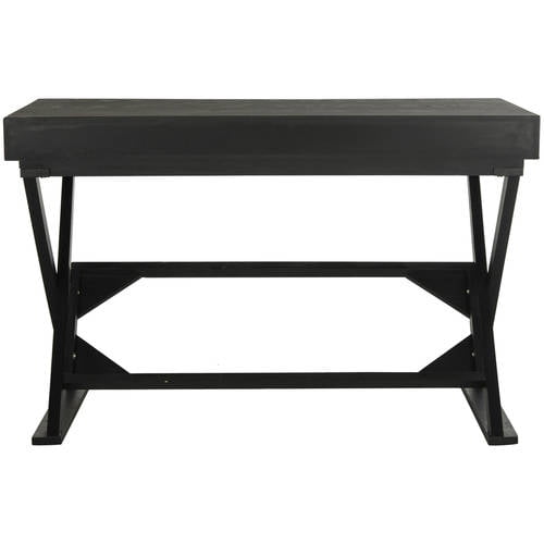 SAFAVIEH Gilbert Solid Glam Writing Desk with 3 Drawers, Weathered Black