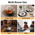 thumbnail image 2 of Beige Black Ombre Round 13 Inch Placemats Set of 8, Modern Gradient Abstract Art HeatResistant Non Slip Place Mats for Dining Table, Wipeable Braided Kitchen Table Mats for Housewarming, 2 of 9