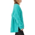 thumbnail image 3 of Free People Womens Blue Bell V Neck Sweater X-Small Electric Teal, 3 of 5