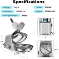 thumbnail image 4 of SPECSTAR Electric Dual Blades Ice Crusher Shaver Snow Cone Maker Machine Silver 173lbs/hr with Ice Pick for Home and Commercial Use, 4 of 7