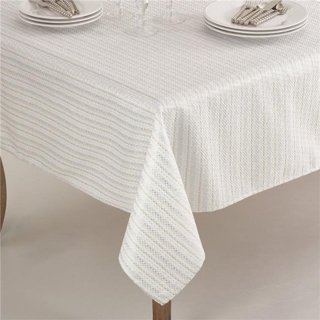 SARO 8574.I70S Nappe Design Carrée Cousue Ivoire 70 Po