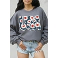 thumbnail image 2 of Floral USA Graphic Fleece Sweatshirts, 2 of 7