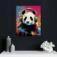 thumbnail image 4 of ARISTURING  Panda Graffiti Canvas Print Wall Art DJ Animal Wear Headset Pictures Wall Decor Colorful Poster Painting Artwork for Man Cave Living Room Bedroom Home Decor Framed, 4 of 4