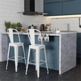 thumbnail image 2 of Simpli Home Fletcher 30" Industrial Metal Bar Stool in White (Set of 2), 2 of 9