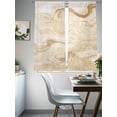 thumbnail image 5 of Beige Marble Semi Sheer Curtains 72 Inch Length 2 Panels Set, Chic Neutral Minimalist Fluid Aesthetic Sheer Kitchen Curtain Privacy Voile Window Curtain for Living Room Bedroom Rod Pocket Drapes, 5 of 7