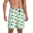 thumbnail image 2 of Daiia St. Patrick's Day rainbows Pattern Mens Woven Stretch Pajama Short,Short Pajama Pants-4X-Large, 2 of 6