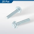 thumbnail image 3 of Uxcell 25pcs M5-0.8 x 25mm Flange Hex Head Bolt Fully Thread Metric DIN 6921 Carbon Steel Zinc Plated Flanged Hexagon Screws, Blue/White, 3 of 6