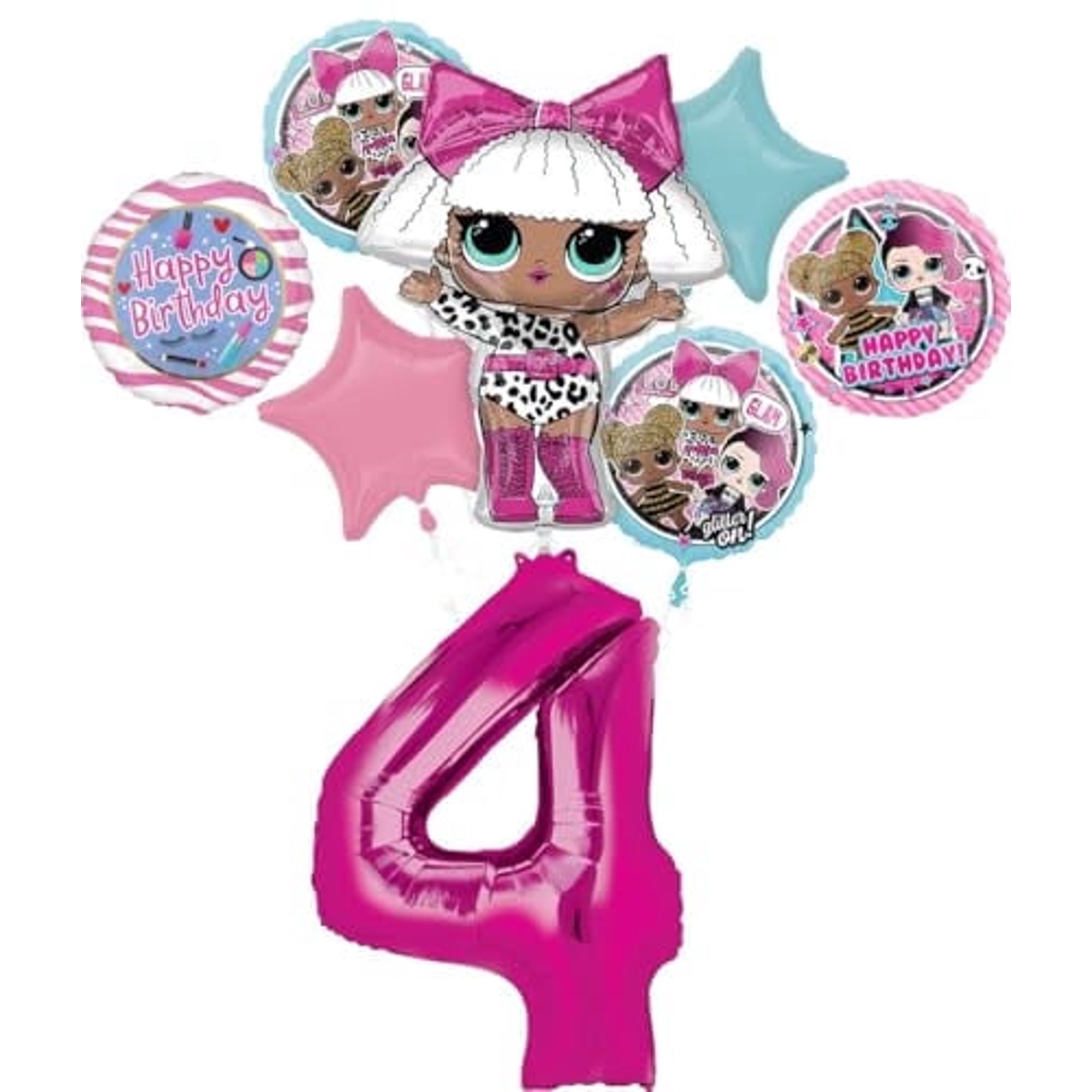 L.O.L Surprise 4th Birthday Party Supplies Balloon Bouquet Decorations