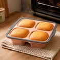 thumbnail image 5 of Silicone Muffin Pan, 4 Cup Non Stick Cupcake Baking Mold Food Grade Muffin Tin with Easy Grip Handles Fast Release Bakeware for Brownies Egg Bites Mini Cakes Dessert Treats(Pink), 5 of 6