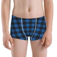 thumbnail image 5 of Yiaed Blue Black Plaid Print Boys' Boxer Briefs Cotton Casual Stretch Comfort Boys Boxers - Kids Boxer Briefs Underwear for Boys (6-18)-X-Small, 5 of 5