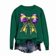 thumbnail image 5 of Sexlip Womens Long Sleeve Sweatshirt Decorative Bow Print Design Soft Fabric Relaxed Silhouette for Evening Occasions Green XS, 5 of 6