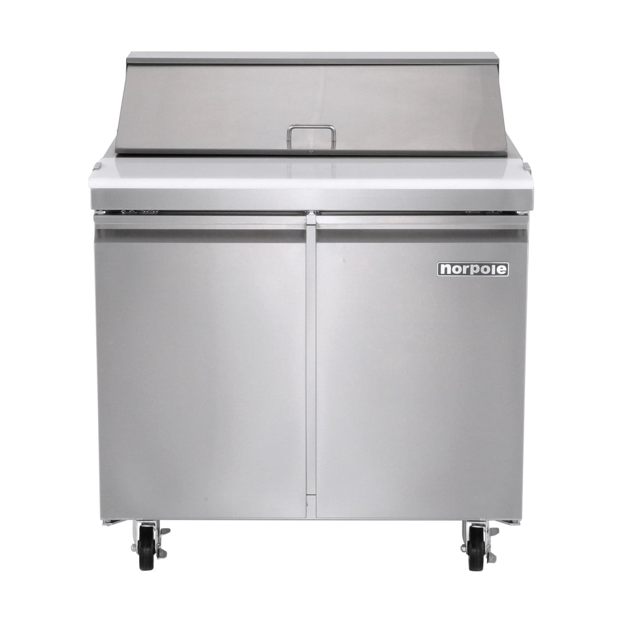 Norpole 7.6 cu. ft. Commercial Sandwich/Salad Prep Table Freezerless Refrigerator in Stainless Steel in Stainless Steel