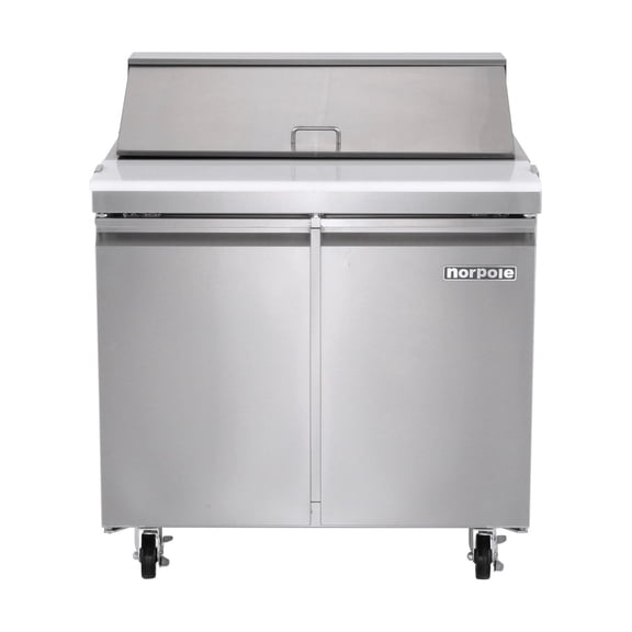 Norpole 7.6 cu. ft. Commercial Sandwich/Salad Prep Table Freezerless Refrigerator in Stainless Steel in Stainless Steel