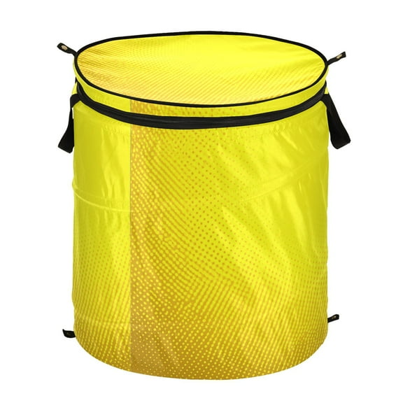 50L Extra Large Popup Hamper Collapsible Laundry Basket With Zippered Lid 15.7x18.5in Yellow Background