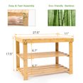 thumbnail image 3 of 3-Tier Bamboo Shoe Rack Bench up to 300lbs Sturdy Shoe Organizer for Entryway Bedroom Living Room Balcony, 3 of 10