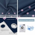 thumbnail image 2 of Fsddascl Pink Flower Blackout Curtains for Bedroom/Living Room, Thermal Insulated Kitchen Curtains, Japanese Style Floral Navy Blue Grommet Darkening Window Treatment Drapes 27.5"x39"x2, 2 of 6