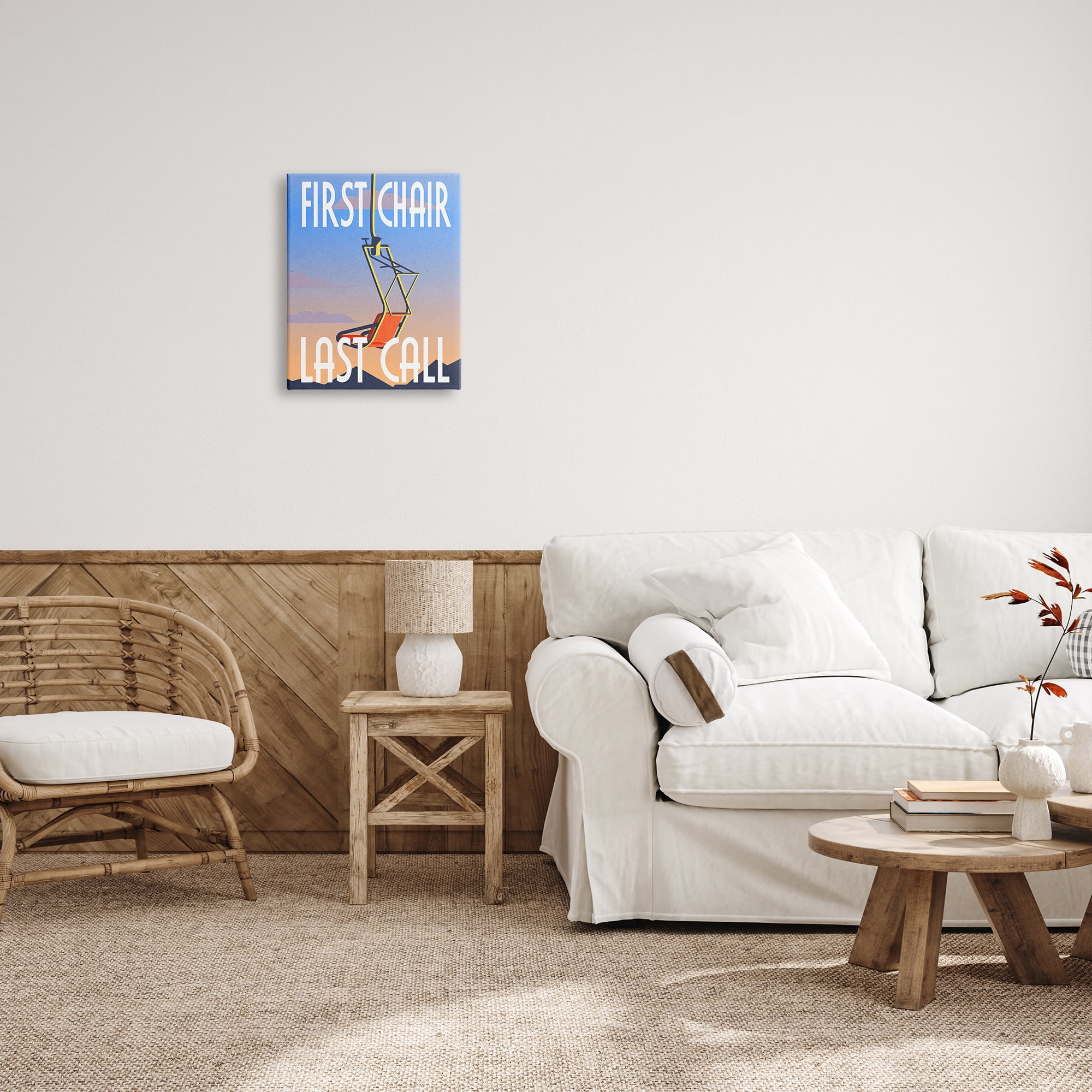 Stupell Industries First Chair Last Call Winter Ski Sport Phrase, 16 x 20, Design by Daphne Polselli