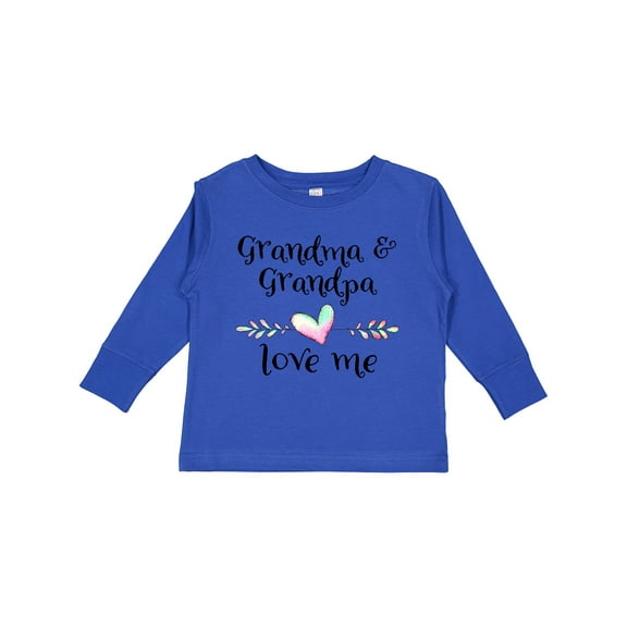 Inktastic Grandma and Grandpa Love Me Heart Grandchild Boys or Girls Long Sleeve Toddler T-Shirt