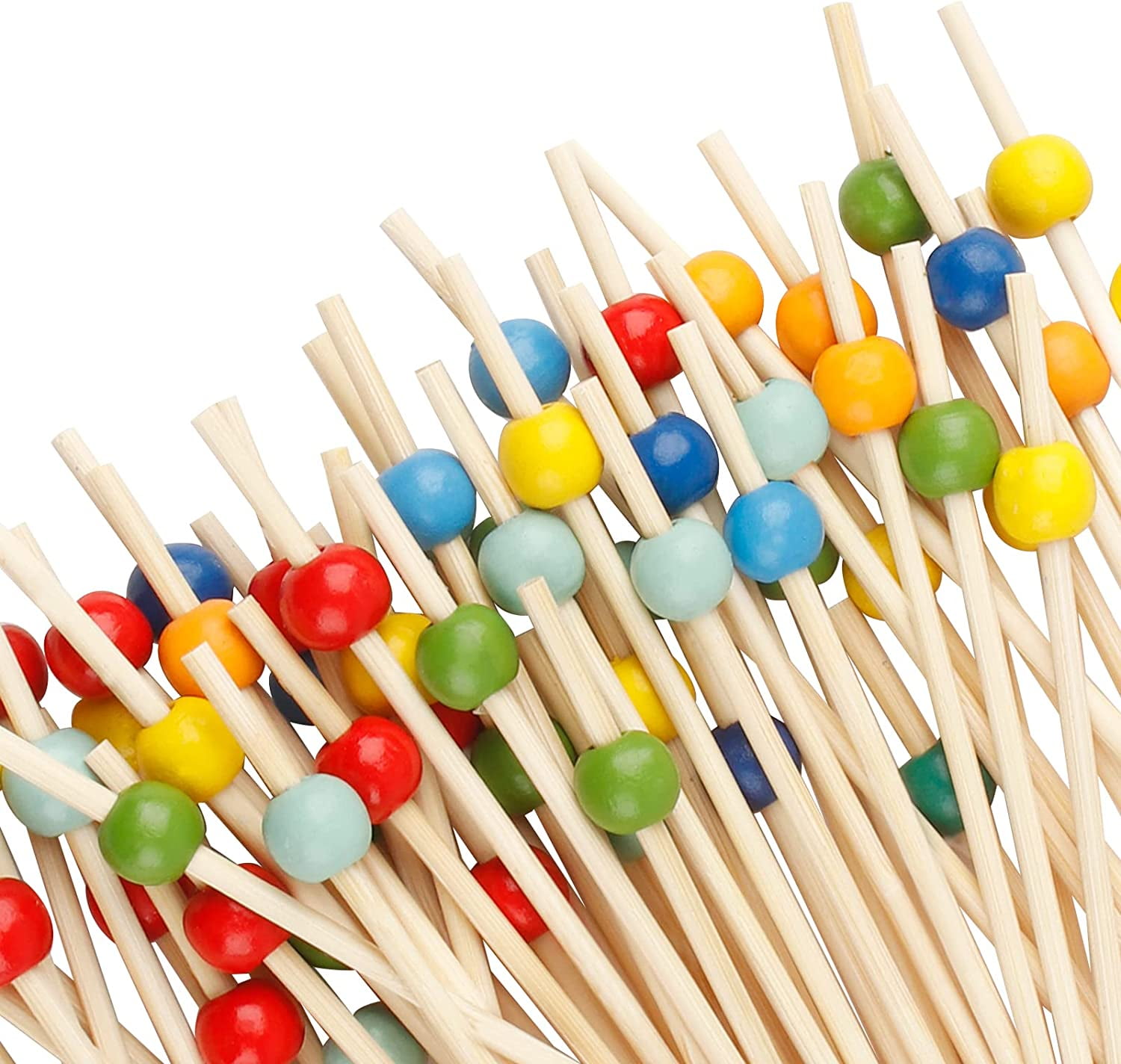Toothpicks 100 Pcs Long Bamboo Cocktail Picks for Appetizers, Fancy