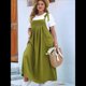 thumbnail image 5 of Vestido de Verano para Mujer, Talla Grande, Informal, Sin Mangas, con Tirantes Finos, para Playa Verde XXL, 5 of 7