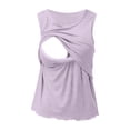 thumbnail image 4 of Breastfeeding Tank Top - Pregnancy Nursing Camisole, Modal Layering Base for Moms | Yubnlvae | Breastfeeding Vest Pregnant Women's Suspender Pregnancy Specific (Purple | M), 4 of 8